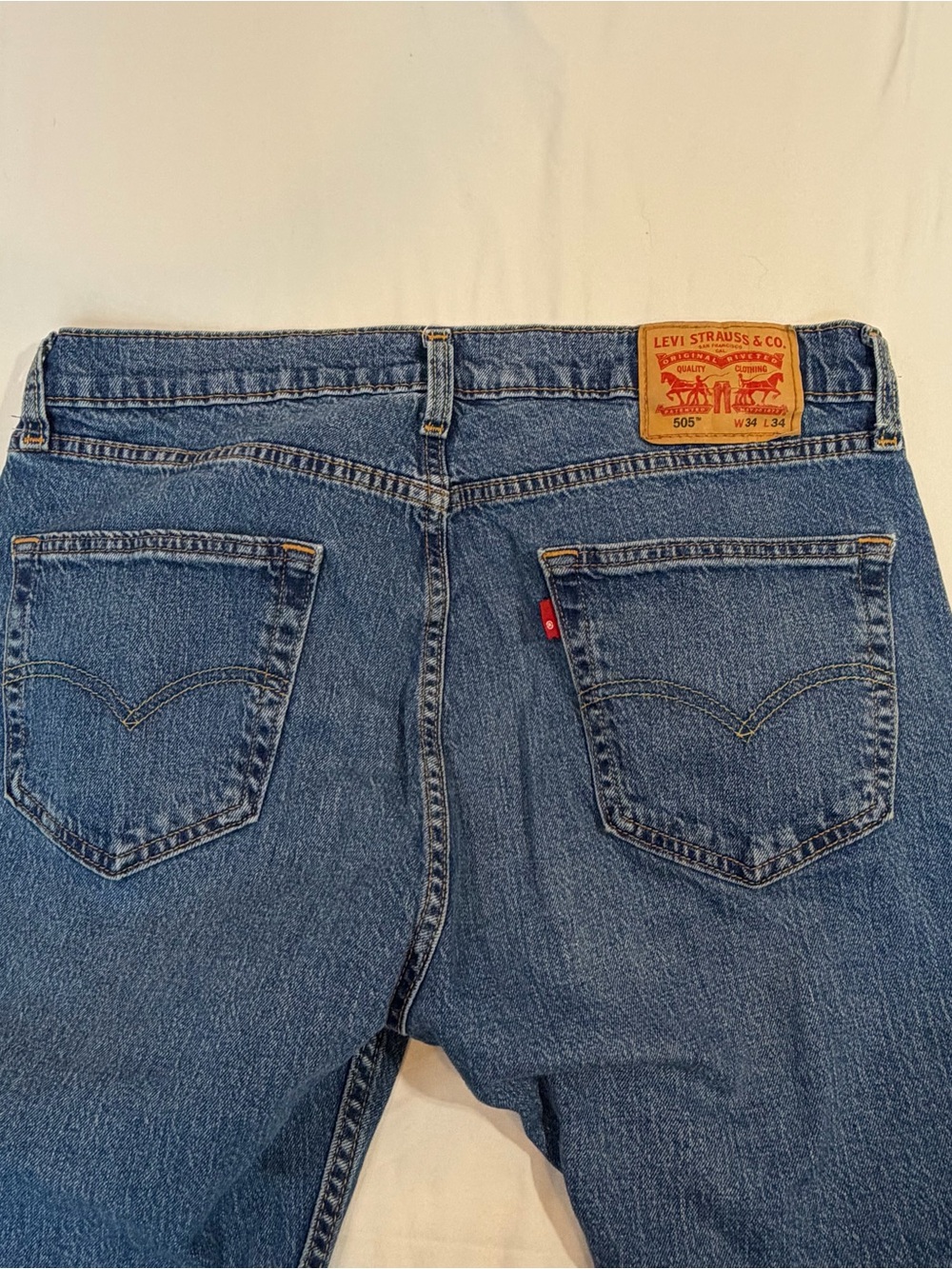 Levi’s 505 Men’s Jeans 34x34 Dark Medium Wash Straight Leg Denim